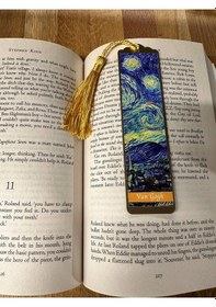 Resim Sanatsal Tablo Temalı Metal Kitap Ayracı Van Gogh-yıldızlı Gece 