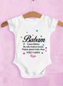Resim Tuğbababy Baby Unisex Bebek Beyaz Canım Babam Iyiki Varsın Zıbın Kız Erkek 