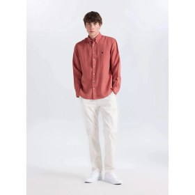 Resim Brooks Brothers Kırmızı Erkek Düğmeli Regular Fit Melanj Gömlek BBSS26MSH022 