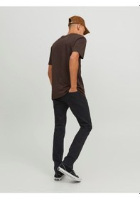 Resim Jack & Jones Glenn Model Erkek Dar Kesim Kot Pantolon 12246949 Siyah 