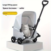 Resim Hafif Katlanabilir Küçük Köpekler ve Kediler İçin Pet Strolleri - Ergonomik Tutma Kolu, Dayanıklı Oxford Kumaş, Kolay Katlama ve Taşıma Tasarımı, Nefes Alabilir Mesh ve Güvenlik Kayışları, Pet Taşıyıcı, Kompakt Depolama, Sağlam Çerçeve Yapısı 