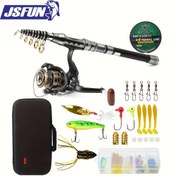 Resim 15SFUN Örgülü Olta Misina 100m - 1.8m ve 2.1m Teleskopik Kamışlar, Döner Makaralar, Yemler, saç tokası ve Aksesuarlar ile Tam Olta Takımı 