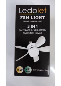 Resim Ledolet Duylu Fanlı Led Lamba Kumandalı Sessiz Tavan Vantilatörü 