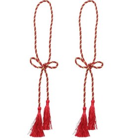 Resim Kosona Ev Perya Bağlama Kayışı, El Örgü, Pompalı, Ev Dekorasyonu, Oturma Odası Yatak Odası, Delik Açmaya Gerek Yok, Kırmızı, 2 Adet 