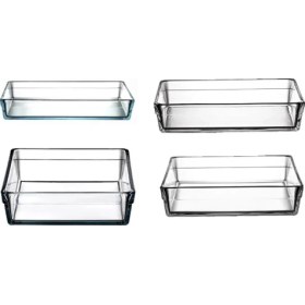 Resim Paşabahçe 4'lü Premium Borcam Seti Şeffaf Cam Malzeme ile Modern Tasarım 36,7 cm Ebat 