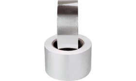 Resim Termoflex 25 mt Yanmaz Alüminyum Folyo Bant Düz (Tamir, Soba Borusu, Aspiratör Esnek Flex Boru'da Kullanılabilir) 