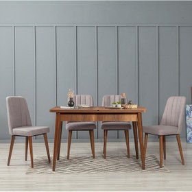 Resim Milano Medium Mutfak Masa Takımı Ceviz Soho Gri 
