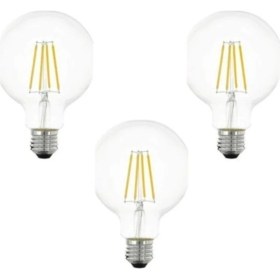 Resim Edison G95 4W 3'lü Paket 6500K Beyaz LED Rustik Dekoratif Ampul Vintage Aydınlatma 
