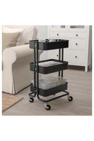 Resim IKEA Raskog Servis Arabası, Siyah, 35x45x78 Cm 