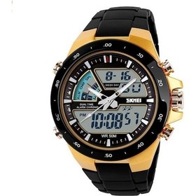 Resim Rogfer Skmeı 1016 Çok Fonksiyonlu Erkekler Doğa Sporları Gece Parlaklığı Su Geçirmez Çift Dijital Saat Altın Çok Renkli Çok Renkli 