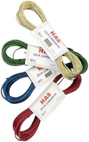 Resim Smaerizi 4 Adet Balkon Çamaşır Kurutma Halat Halatı Kupeşte Asma Çelik Çamaşır İpi 10 Metre 