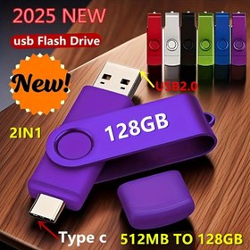 Resim 2025 YENİ USB 2.0 Tip C OTG Kalem Sürücüsü 2'li Yüksek Hızlı Pendrive 512MB/8GB/16GB/32GB/100GB/128GB USB Sti 