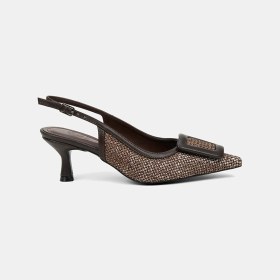 Resim Desa Kadın Kahve Ayarlanabilir Tokalı Sivri Burun Abiye Ayakkabı 