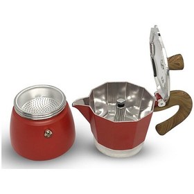 Resim Horecamark Aluminyum Moka Pot 6 Kupa Siyah 3 Cups Moka Pot 