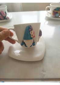 Resim Cüceler Polimerkil El Yapımı Kahve Fincanı 