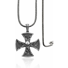 Resim Bysilverstone 925 Ayar Gümüş Tapınak Şövalyesi ve Kurukafa Kolye 