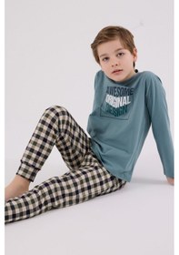 Resim Arnetta Erkek Çocuk Yeşil Pijama Takımı Ar3510-c-v1 