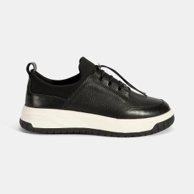 Resim Desa Erkek Siyah Lastik Bağcıklı Deri Sneaker 
