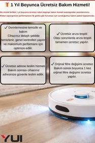 Resim Yui RS16 Pro Max 15.000 Pa Pet Kit Akıllı Robot Vacuum & Mop Süpürge Beyaz (YUI TÜRKİYE GARANTİLİ) 