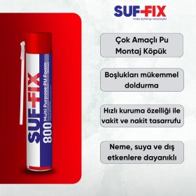 Resim Suf-Fix 800 Pipetli Montaj Köpüğü 750ML - Kapı Pencere Dolgu Isı Yalıtım Köpüğü 