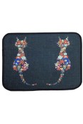 Resim Hype Store Miapet Elekli Desenli Kedi Tuvalet Önü Paspası 60 x 45 cm Ters Kediler 