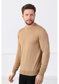 Resim Ferraro Camel Bisiklet Yaka Superfine Erkek Triko Kazak Camel 