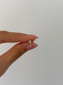 Resim 925 gümüş yıldız sallantı taş piercing - Gold 