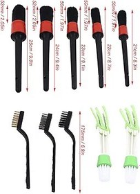 Resim Tenaza Araba Temizleme Fırçası Kiti Çift Kafa Fırça Tekerlek Tel Fırçaları Otomobil İç Mekan Dış 