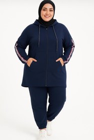 Resim CNG MODA Büyük Beden Fermuarlı Tomy Anne Eşofman Takımı 
