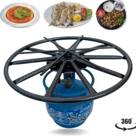 Resim Vakia 38 cm Döner Başlıklı Künefe - Börek - Balık - Kadayıf Pişirme Ocağı + Tüp Başlığı ve Uzun Mutfak Çakmağı Hediye 