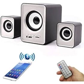 Resim 2+1 Ses Sistemi Kumandalı Bluetooth Hoparlör USB Speaker FM - SD 
