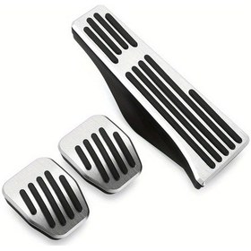 Resim Dashanshop Bmw 1 2 3 4 5 6 7 Serisi X5 X6 X7 İçin Mt-3 Parça Gümüş Kaymaz Gaz Ve Fren Pedal Kapağı 