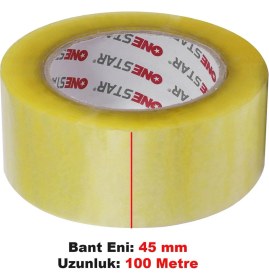 Resim Koli Bandı 45 mm x 100 mt Şeffaf Güçlü Yapışkanlı Kopmayan Bant 