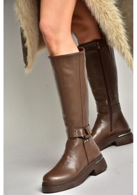 Resim Fox Shoes T996663009 Kahverengi Alçak Topuklu Kadın Çizme Kahverengi-suni Deri Kahverengi 