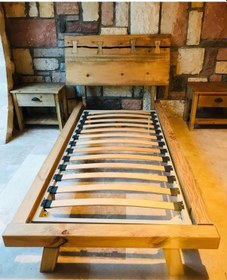 Resim Masifart Kırlangıç Ahşap Karyola Klasik Tek Kişilik Masif Yatak Başlığı 