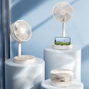 Resim 360° Ayarlanabilir Sessiz Çevre Hava Akışı Taşınabilir Katlanabilir Fan - PC Malzemesi, Kablo Dahil, Düğme Kontrolü, İç Mekan ve Dış Mekan Kullanımı, ≤36V USB Güçlü, Masa Fanı - Ev Ofisi, Okul Malzemeleri, Tatil Hediyesi için İdeal (1-Paketi) 