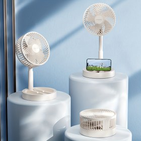 Resim 360° Ayarlanabilir Sessiz Çevre Hava Akışı Taşınabilir Katlanabilir Fan - PC Malzemesi, Kablo Dahil, Düğme Kontrolü, İç Mekan ve Dış Mekan Kullanımı, ≤36V USB Güçlü, Masa Fanı - Ev Ofisi, Okul Malzemeleri, Tatil Hediyesi için İdeal (1-Paketi) 