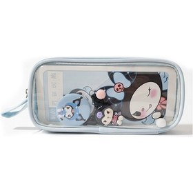 Resim Kuromi Ve My Melody Şeffaf Bölmeli Kalemlik Mavi 