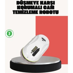 Resim Ups Destekli Düşmeye Karşı Korumalı Cam Temizleme Robotu 