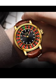 Resim OLEVS RULET LI%GE MODELİ ERKEK KOL SAATİ RULET SAAT 