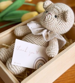 Resim Amigurumi Yumuk Göz Ayıcık - Taş Rengi 