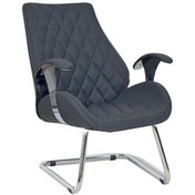 Resim Kpt Deri Misafir Koltuğu Siyah 