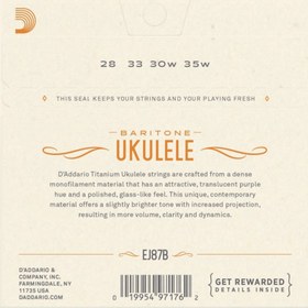 Resim D'Addario EJ87B Baritone Ukulele Teli 