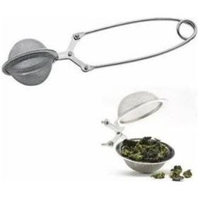 Resim Hobibahçem Paslanmaz Metal Pratik Kolay Bitki Çayı Demleme Süzgeci Aparatı Gümüş 