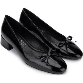 Resim Tamer Tanca Kadın Hakiki Deri Siyah Rugan Topuklu Ayakkabı 942 1500 Bn Ayk Y25 Sıyah Rgn Siyah 