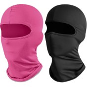 Resim 2 adet Erkek ve Kadınlar için Balaclava - Nefes Alabilen Tam Yüz Kayak Maskeleri, Pembe ve Siyah Renklerde Eşleşen Şapkalar, Bisiklet, Motosiklet, Yürüyüş için İdeal - Polyester, Makine Yıkanabilir, Mükemmel Sevgililer Günü Hediyesi, Bisiklet Ekipmanı | Eşleşen Balaclavalar | Esnek Kumaş 