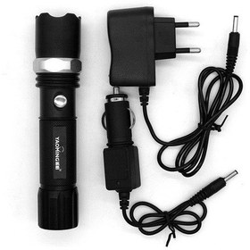 Resim Şarj Edilebilir Led Fener Cree Q5 2000Lm Güç Araç Ve Duvar Şarj Siyah 