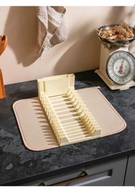 Resim Premium Katlanabilir Mikrofiber Bulaşıklık Seti Bej - Tezgah Üstü Kurulama Matı 35x43 Cm - 3'lü Set Çok Renkli 