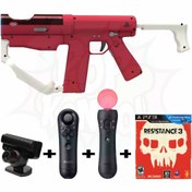 Resim POPKONSOL Playstation 3 Move Sharp Shooter Tam Set + Resistance 3 Move Oyun Ps3 Move Kol Seti Ps3 Kamera 