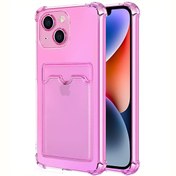 Resim Apple Iphone 14 Plus Card Slot Shock Kılıf Pembe Microsonic